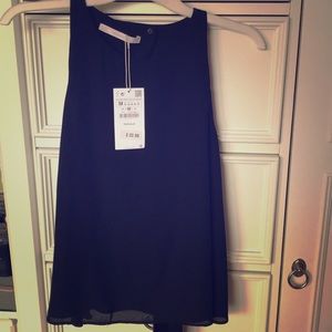 Zara open back blouse